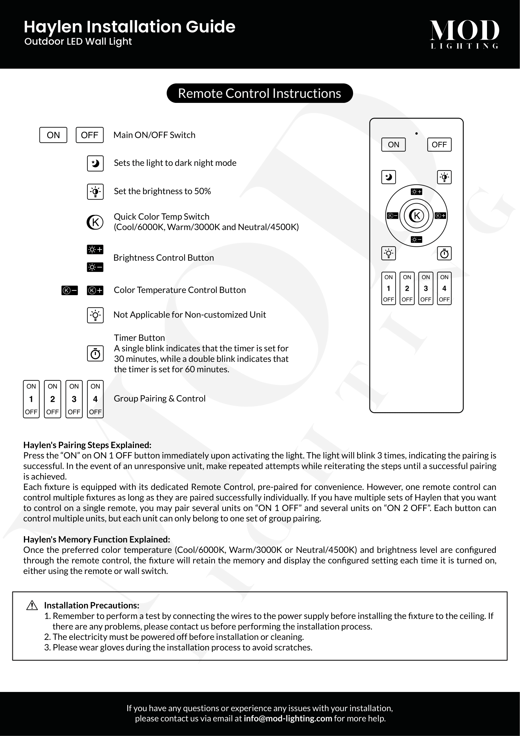 Haylen Remote Control Setup Guide